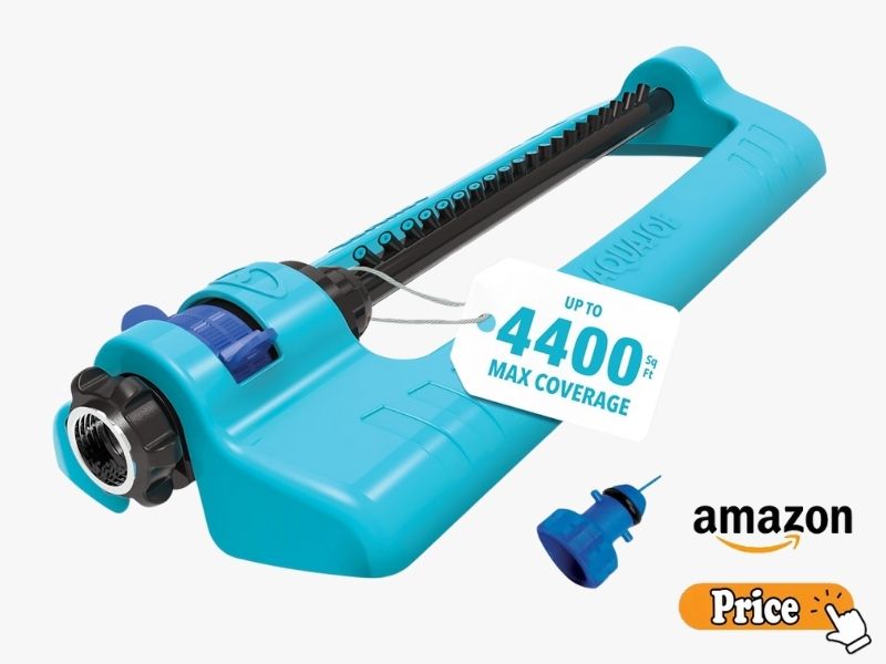 Aqua Joe SJI-OMS20 Jumbo Oscillating Sprinkler with Adjustable Spray and Metal Base