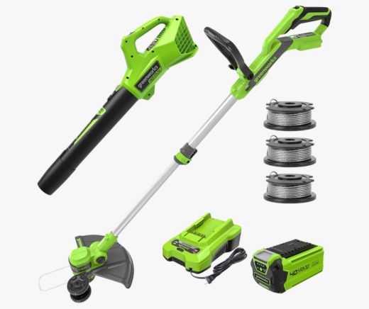 Greenworks 40V 13-Inch Cordless String Trimmer Edger and Leaf Blower Combo Kit