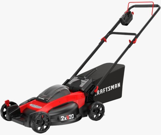 CRAFTSMAN V20 Lawn Mower, Push Mower, Lightweight and Portable, Grass Bag