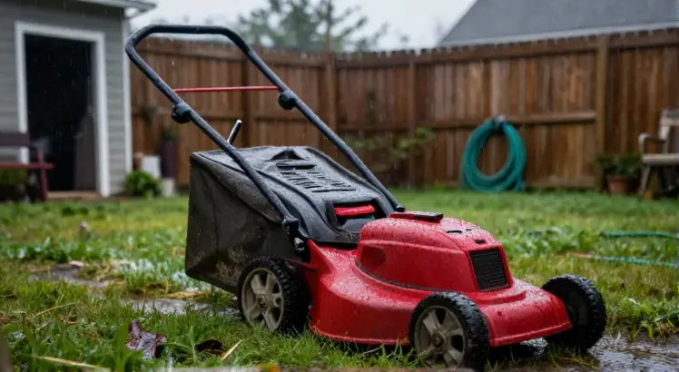 Can I leave my lawn mower outside in the rain