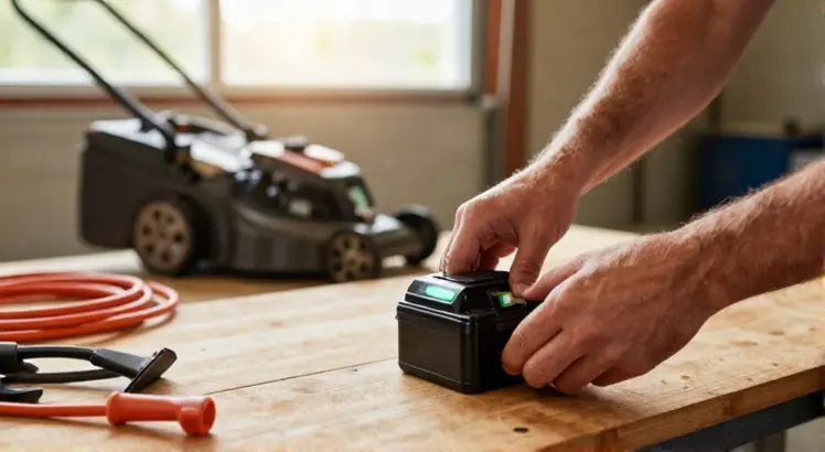 how to charge a mower battery