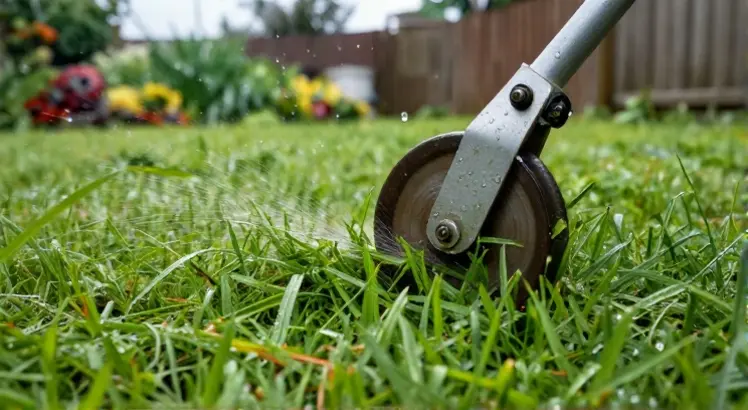 how to cut wet grass