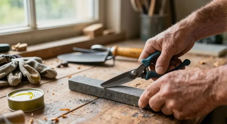 how to sharpen pruning shears
