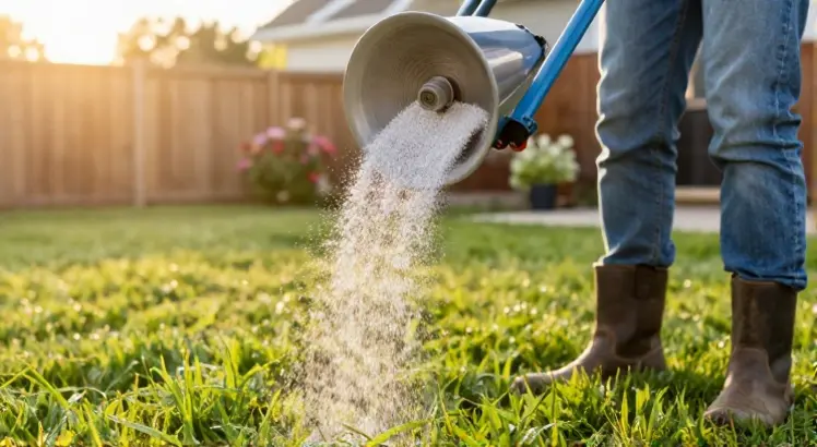 how to spread fertilizer on lawn