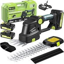 Saker Cordless Hedge Trimmer-20V Electric Shrub Trimmer Grass Shears Handheld Grass Cutter, Hedge Shear with 2 PCS Rechargeable Battery and Charger for Garden, Lawn